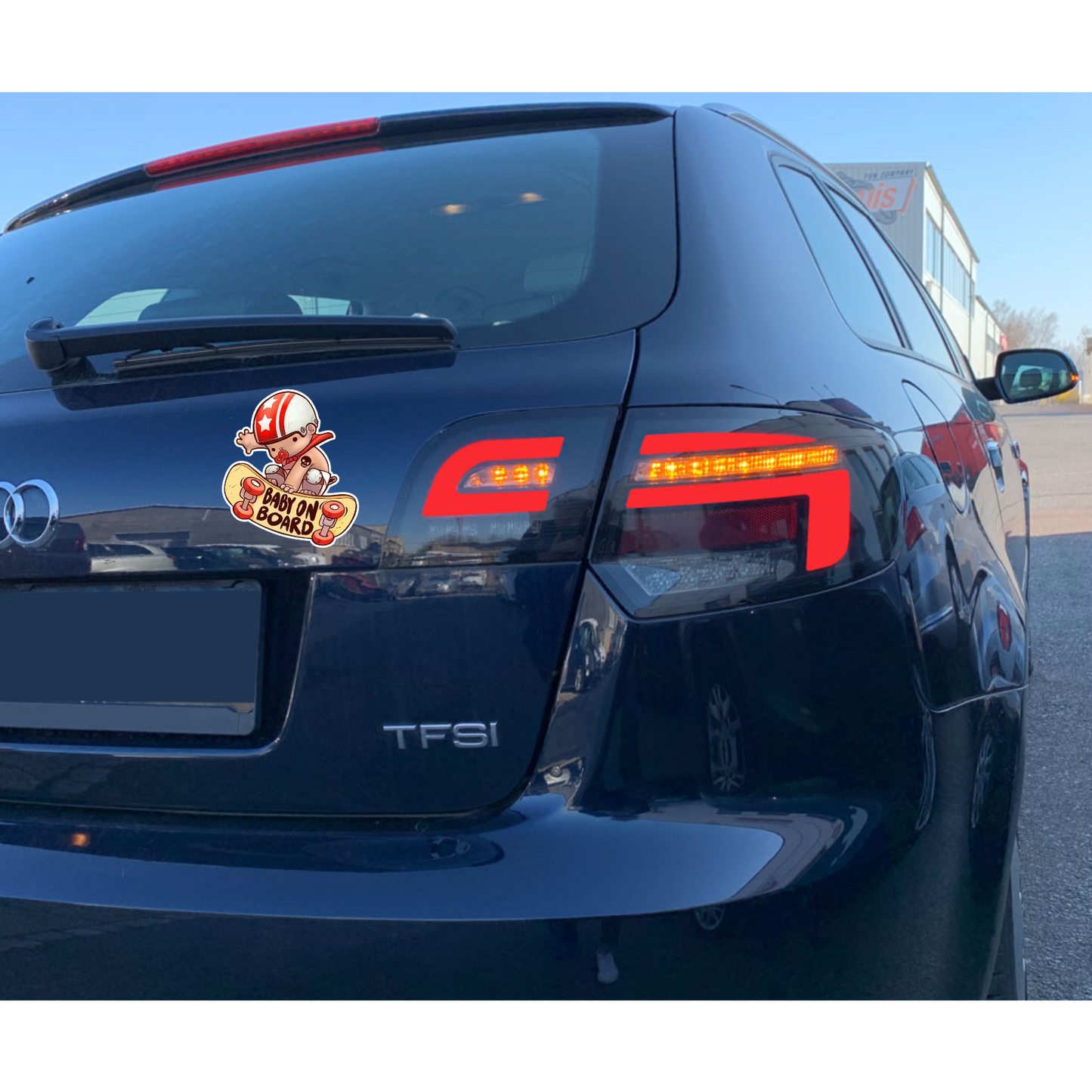 Sticker auto rezistent Baby on Board, skateboard