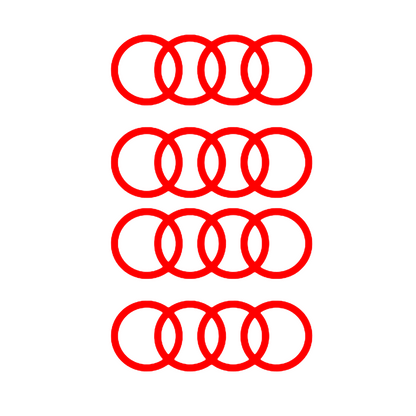 Set 4 Stickere auto decorative, pentru Etrieri - Audi Logo - 4 bucati
