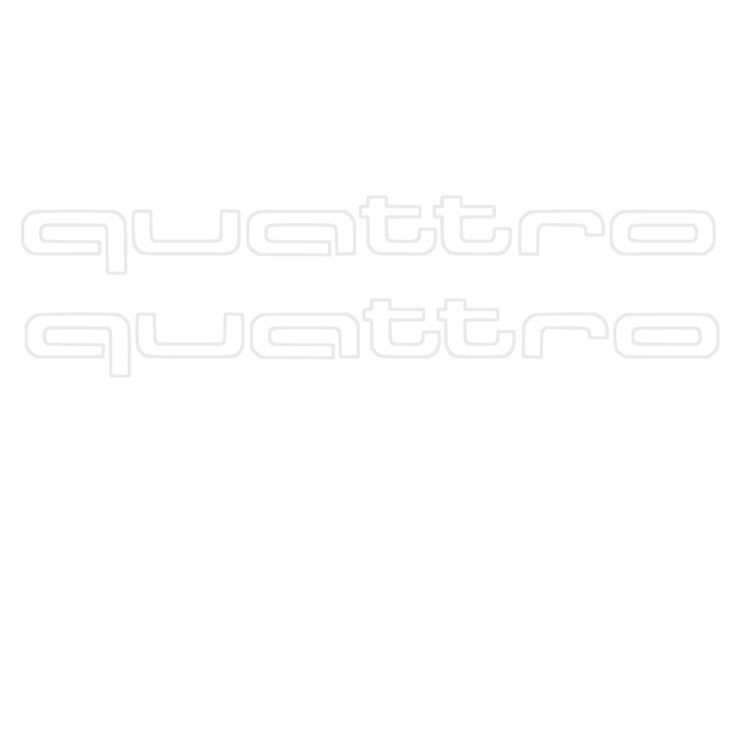 Set 2 stickere tuning pentru Audi, Quattro, scris subtire, rezistente