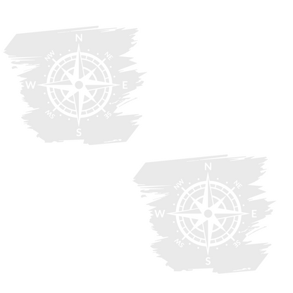 Set 2 stickere auto, rezistente la apa, Off Road, Busola