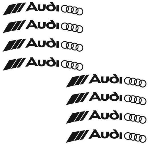Set 8 stickere auto tuning pentru Audi RS S-line, pentru jante aliaj, rezistente