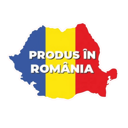 Stickere Produs în România – Hartă România – 6 × 4,2 cm – Etichete Autocolante