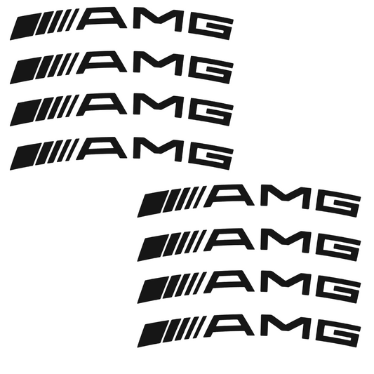 Set 8 stickere auto tuning pentru Mercedes AMG, pentru jante aliaj, rezistente