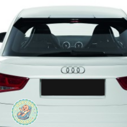 Sticker auto rezistent Baby on Board, baiat in scaunel