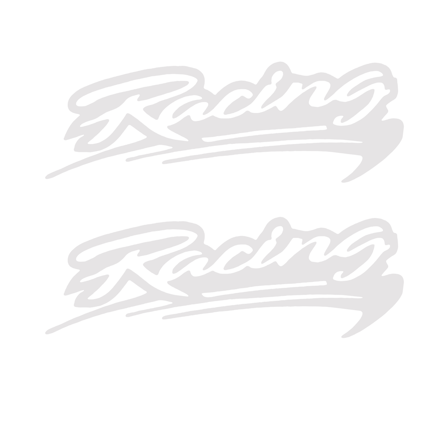 Set 2 Stickere rezistente, scris Racing