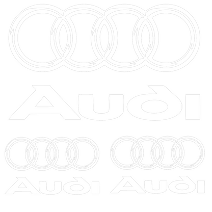 Set 3 stickere Audi cu sigla si scris