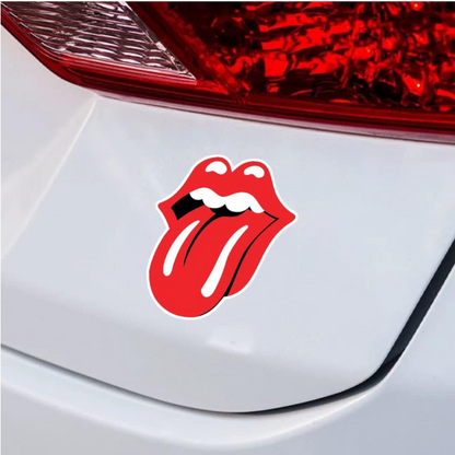 Set 2 stickere auto rezistente, The Rolling Stones, Lips, buze cu limba
