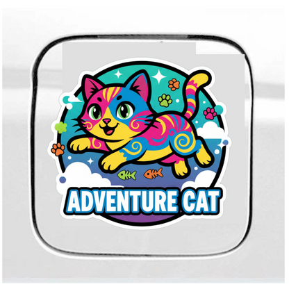 Sticker auto rezistent, pisica, cat adventure