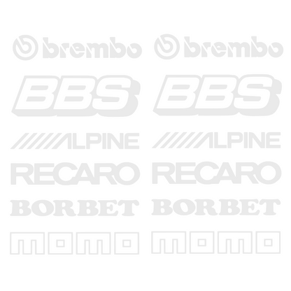 Stickere 12 stickere rezistente, Tuning Brands, sponsori