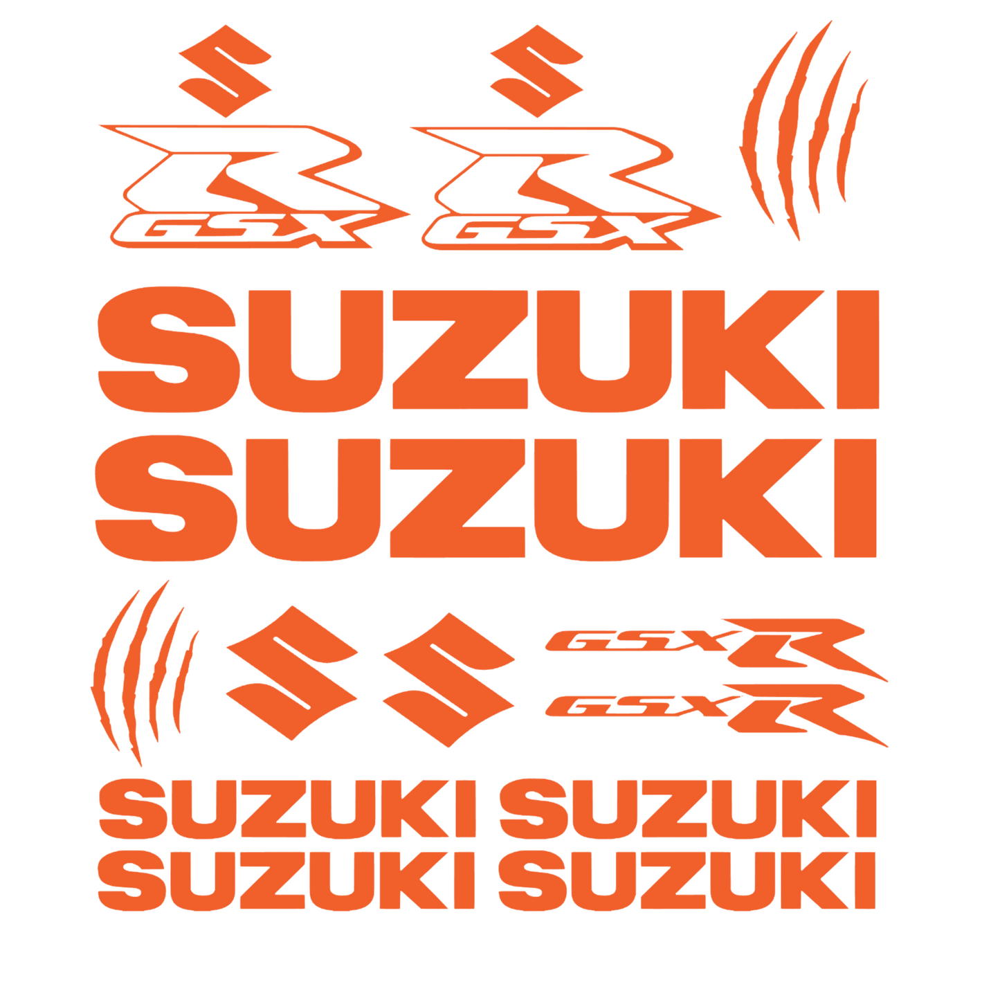 Set 14 Stickere Moto, rezistente la apa, SUZUKI GSX-R