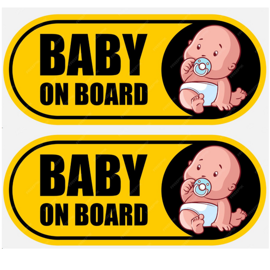 Set 2 stickere Baby on Board, model oval alungit