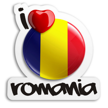 Sticker decorativ rezistent, I Love Romania