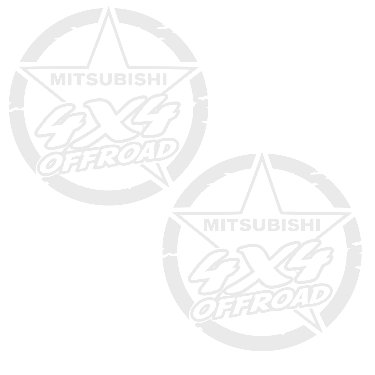 Set 2 stickere auto, rezistente la apa, Stea Off Road, Mitsubishi