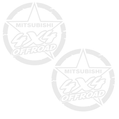 Set 2 stickere auto, rezistente la apa, Stea Off Road, Mitsubishi
