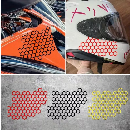 Sticker auto moto decorativ,, rezistent la apa, model hexagon