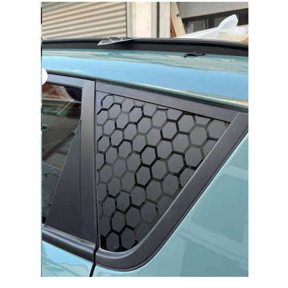 Sticker autocolant tip fagure de miere, hexagonal, pentru geam, transparent mat, 40x35cm