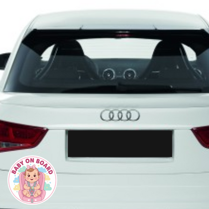Sticker auto rezistent Baby on Board, fata in scaunel