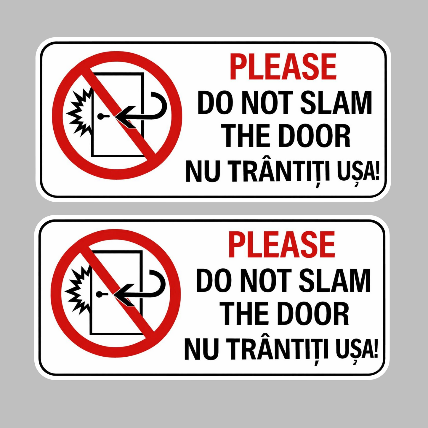 Set 2 stickere auto rezistente, pentru taxi sau Uber/Bolt, nu trantiti usa