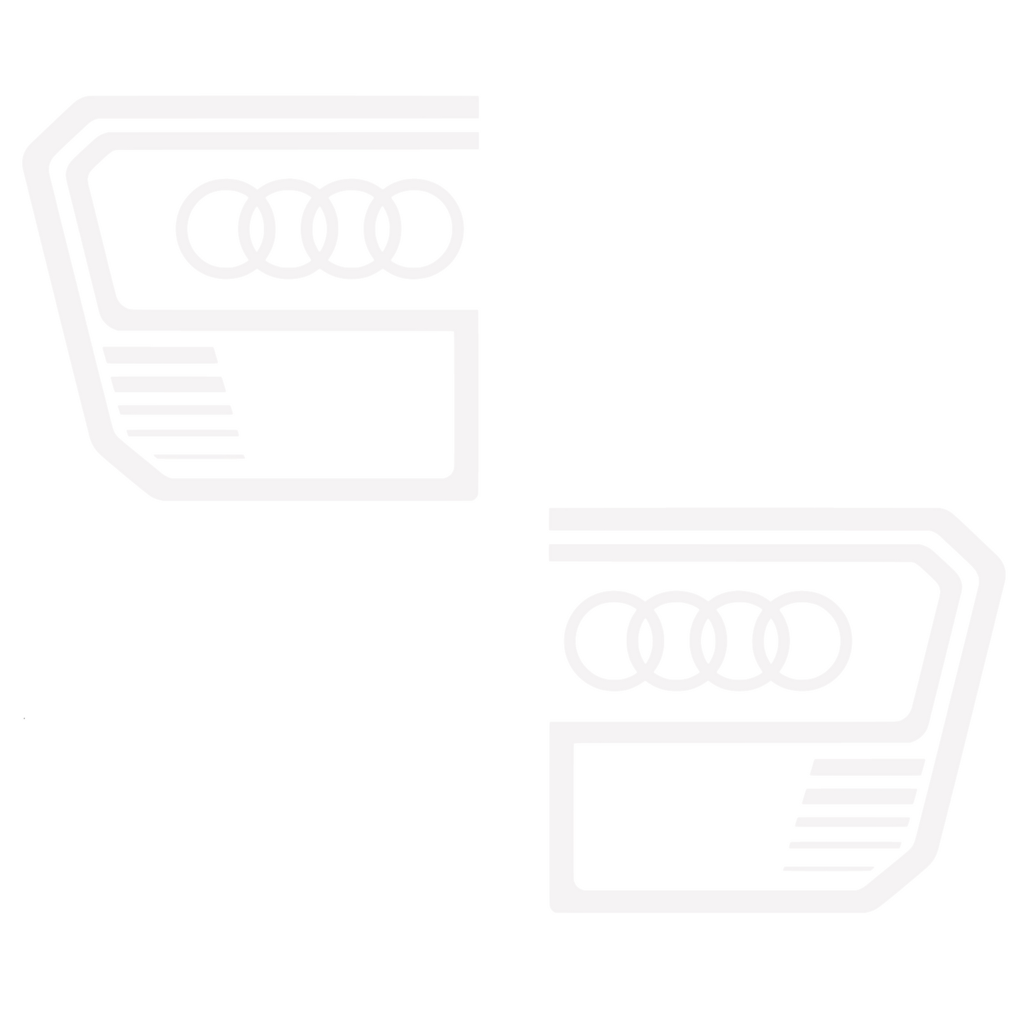 Set 2 stickere auto, rezistente la apa si UV, stanga si dreapta, pentru Audi