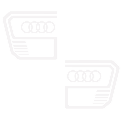 Set 2 stickere auto, rezistente la apa si UV, stanga si dreapta, pentru Audi