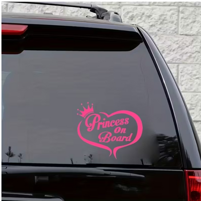 Sticker auto Princess on board cu inima