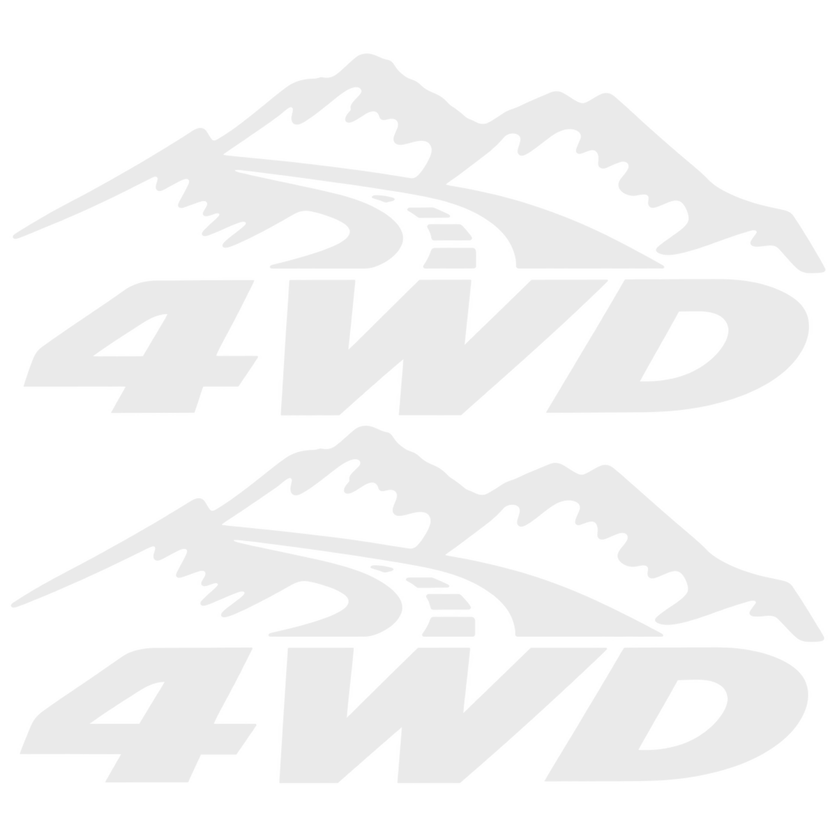 Set 2 Stickere 4WD Off-Road – Munți și Drum, Auto 4x4