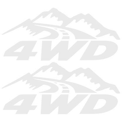 Set 2 Stickere 4WD Off-Road – Munți și Drum, Auto 4x4