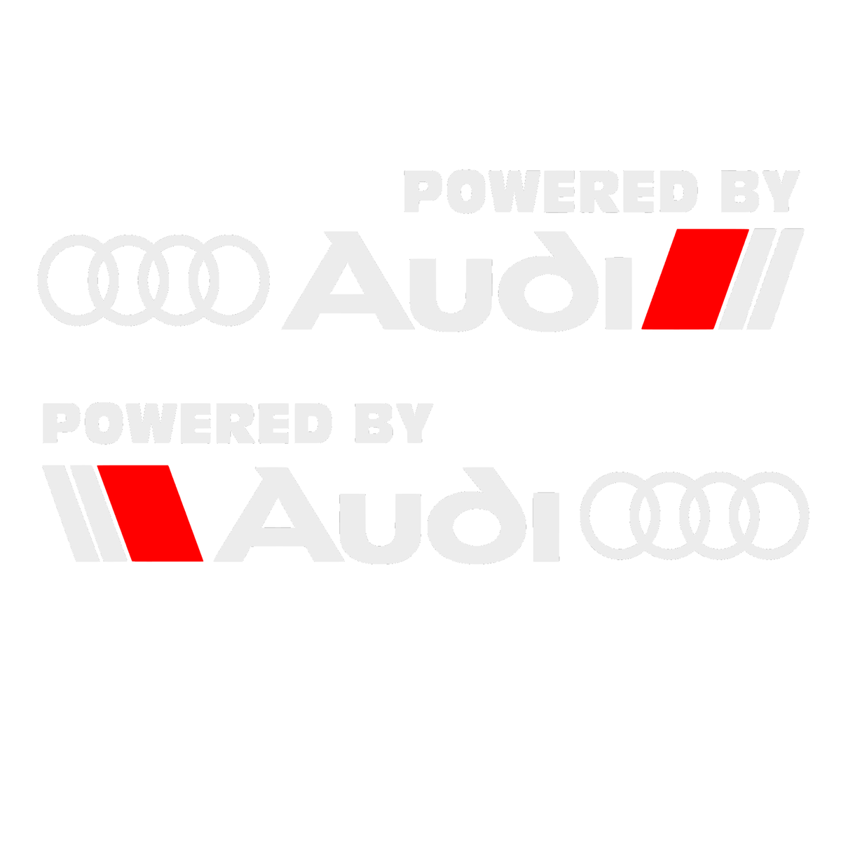 Set 2 Stickere Auto pentru laterale, Powered by Audi – Logo Racing