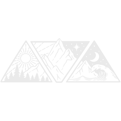 Sticker decorativ Aventură în natură – Munți, pădure și valuri în 3 triunghiuri