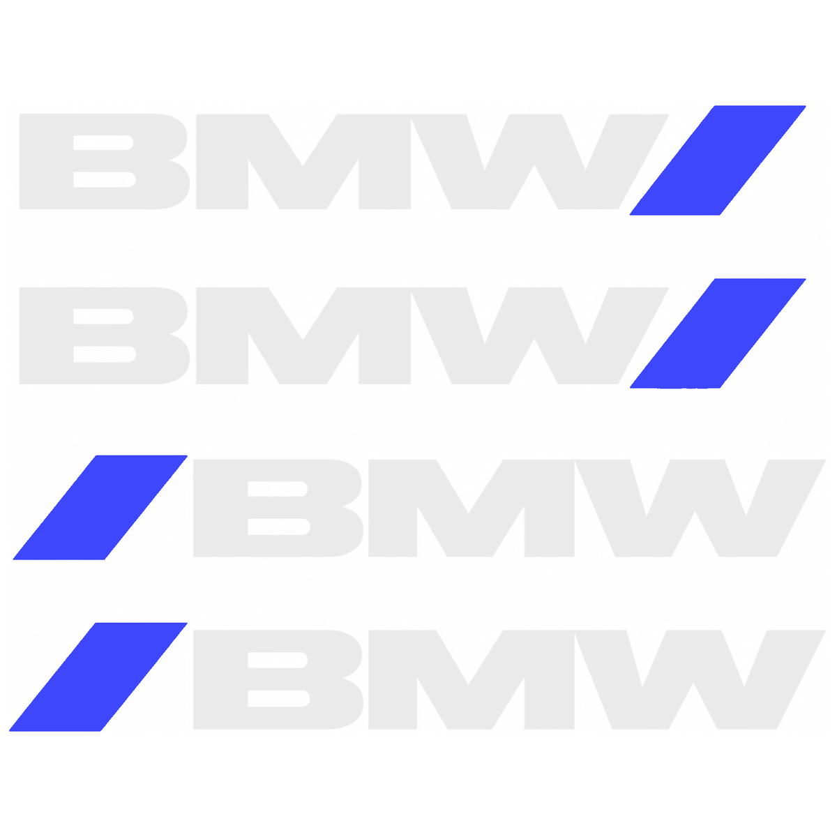 Set 4 Stickere Mânere BMW – Logo + Accent Albastru Racing, 12.5x2cm