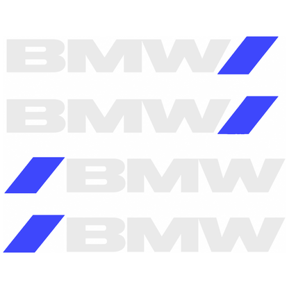 Set 4 Stickere Mânere BMW – Logo + Accent Albastru Racing, 12.5x2cm