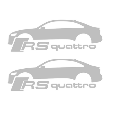 Set 2 stickere auto moto decorativ, tuning, rezistent la apa si UV, Audi RS Quattro