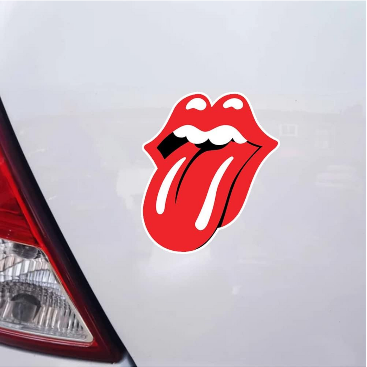 Set 2 stickere auto rezistente, The Rolling Stones, Lips, buze cu limba