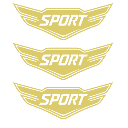 Set 3 stickere auto moto decorativ, tuning, rezistent la apa si UV, Model Sport