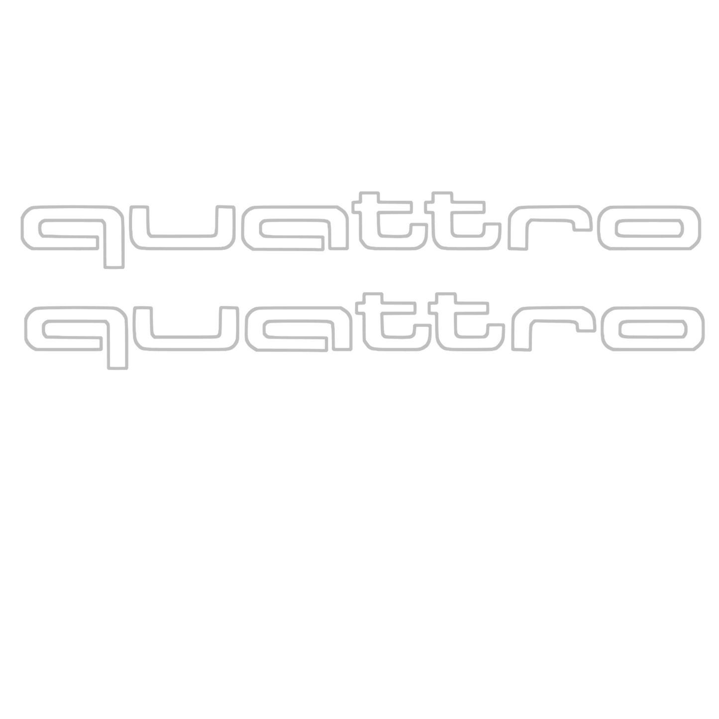 Set 2 stickere tuning pentru Audi, Quattro, scris subtire, rezistente