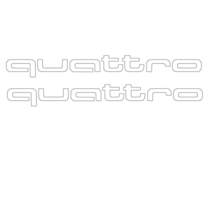 Set 2 stickere tuning pentru Audi, Quattro, scris subtire, rezistente