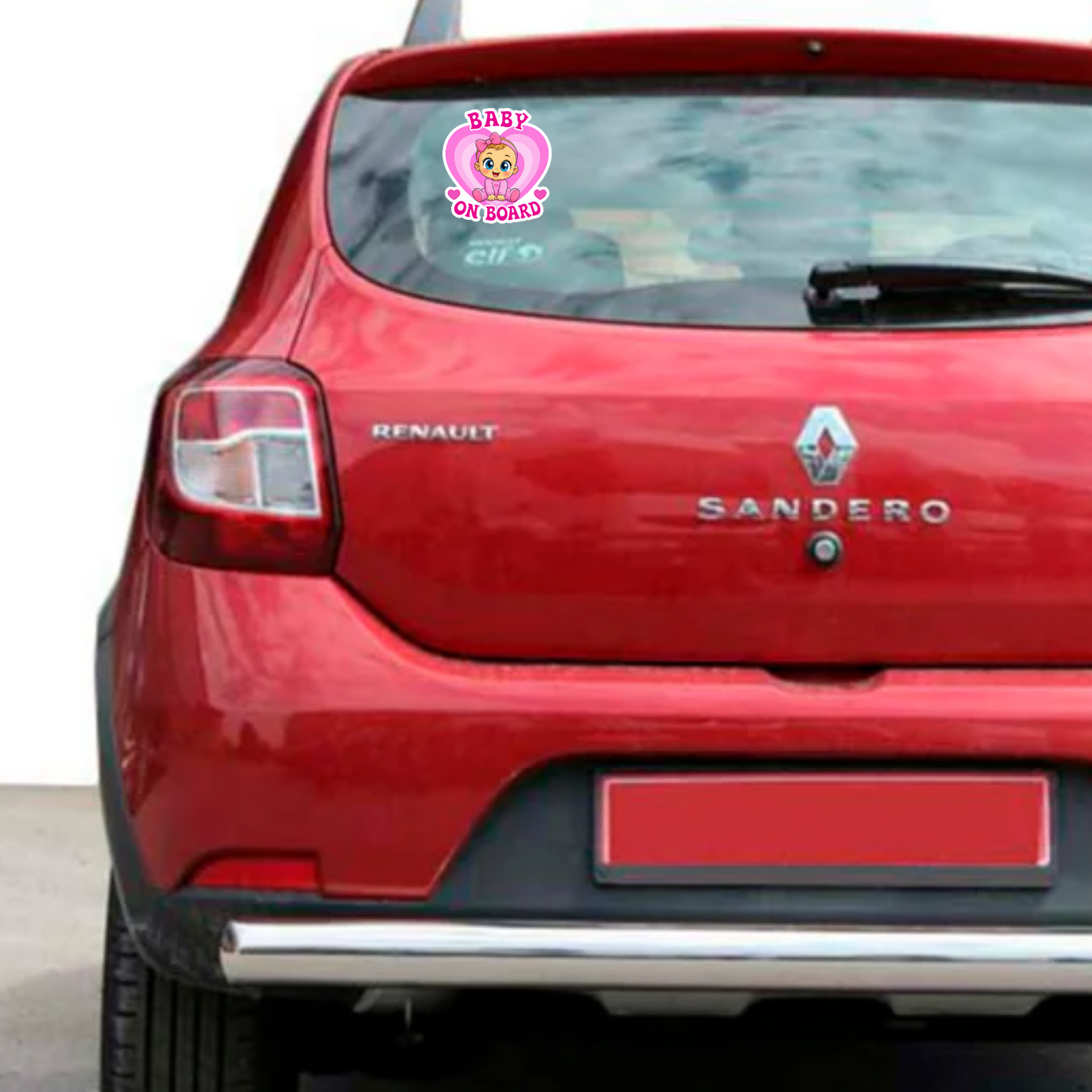 Sticker Baby on Board – Bebeluș Fetiță, Roz, Autocolant Auto