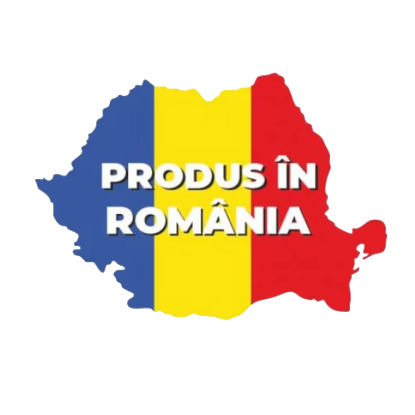 Stickere Produs în România – Hartă România – 6 × 4,2 cm – Etichete Autocolante