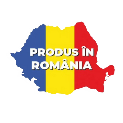 Stickere Produs în România – Hartă România – 6 × 4,2 cm – Etichete Autocolante