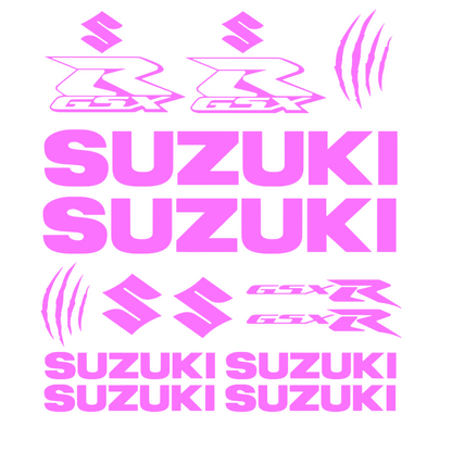 Set 14 Stickere Moto, rezistente la apa, SUZUKI GSX-R
