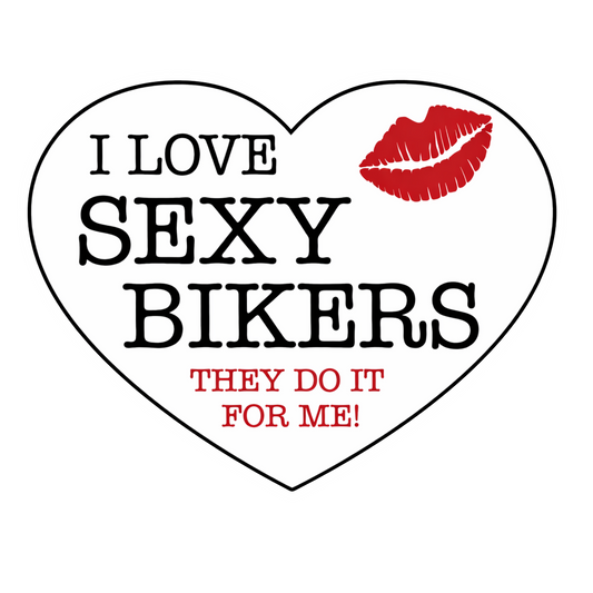Sticker auto rezistent, pentru fete, i love bikers