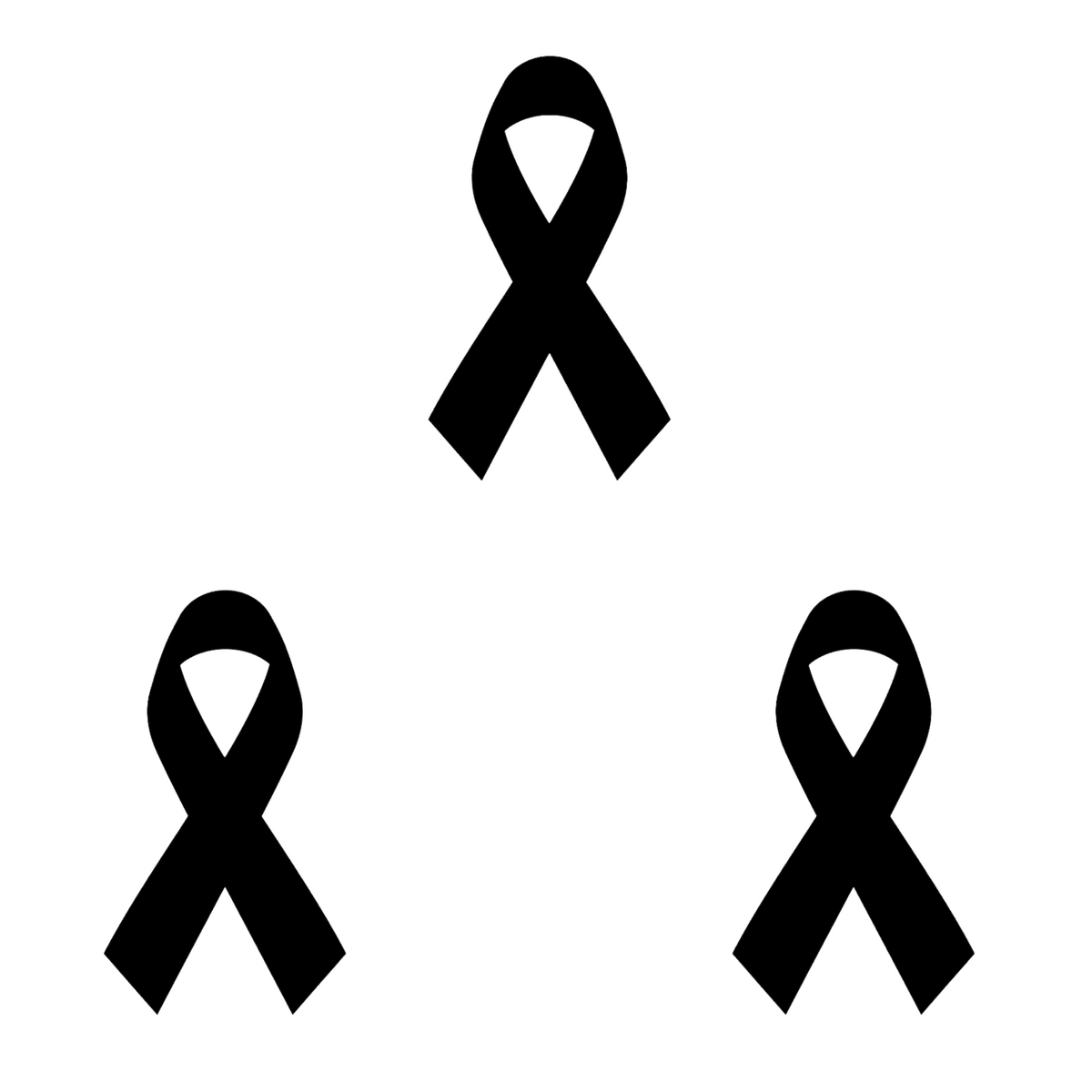 Set 3 Stickere de Doliu – Fundiță Neagră