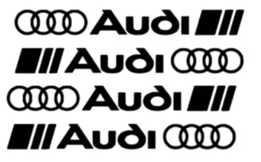 Set 4 Stickere auto Audi, negru,15 x 2cm