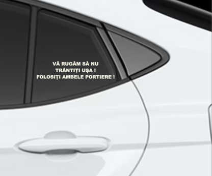 Sticker Taxi/Uber/Bolt, Nu trantiti usa, folositi ambele portiere