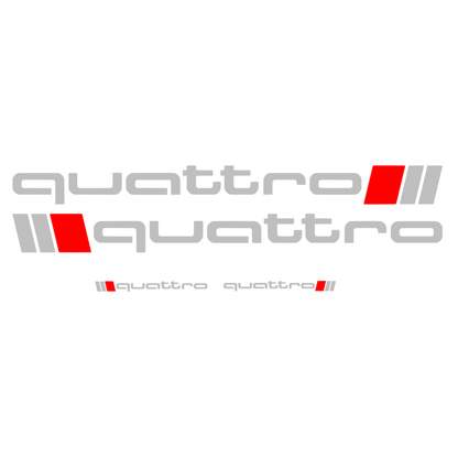 Set 4 stickere tuning pentru Audi, Quattro, rezistente