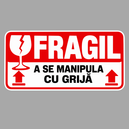 Set Stickere FRAGIL – 5 × 2.5 cm – Etichete Autocolante pentru Colete – A se Manipula cu Grijă