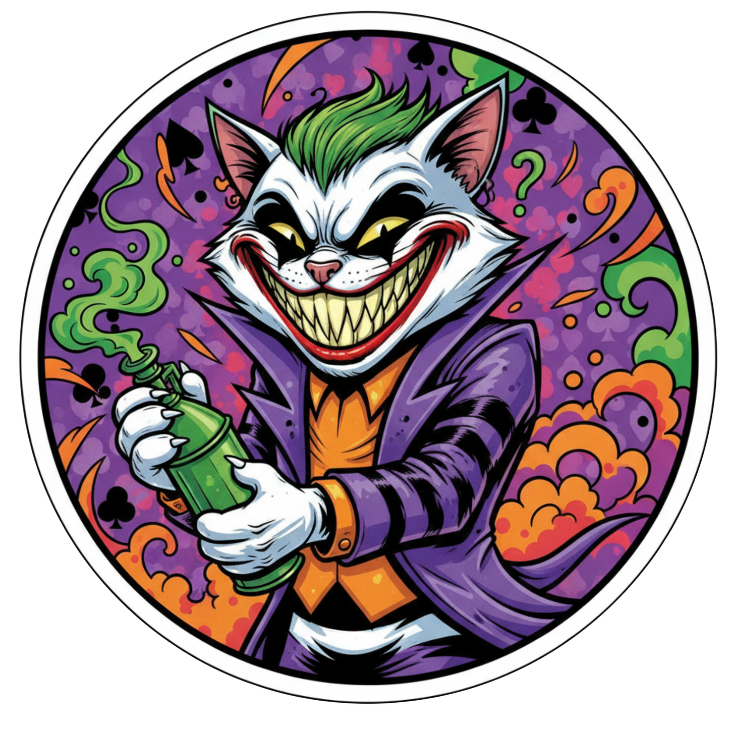Sticker rezistent Pisica Joker v2