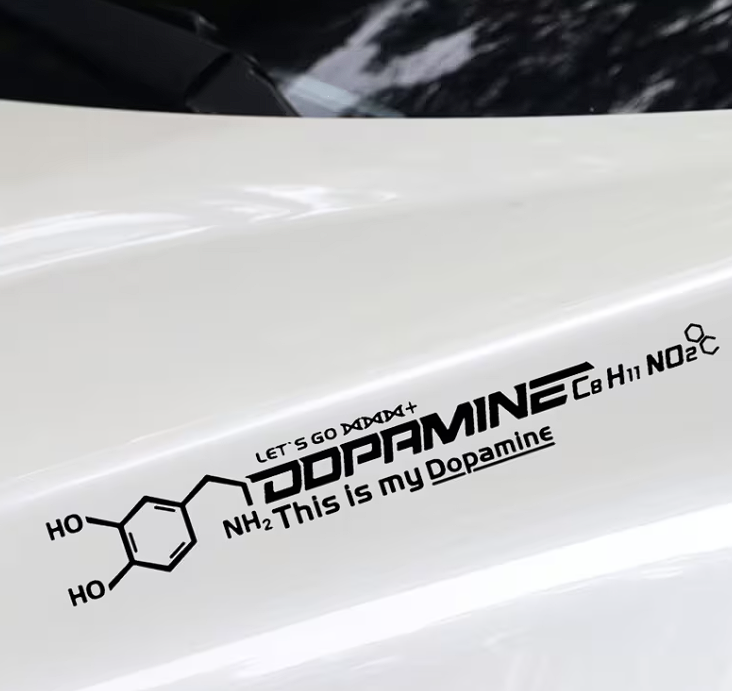Sticker Dopamine – This Is My Dopamine, Formula Chimică, Autocolant Auto Moto