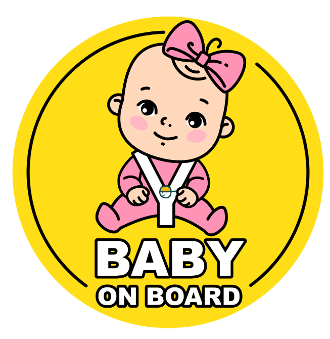 Sticker Baby on board fetita cu centura