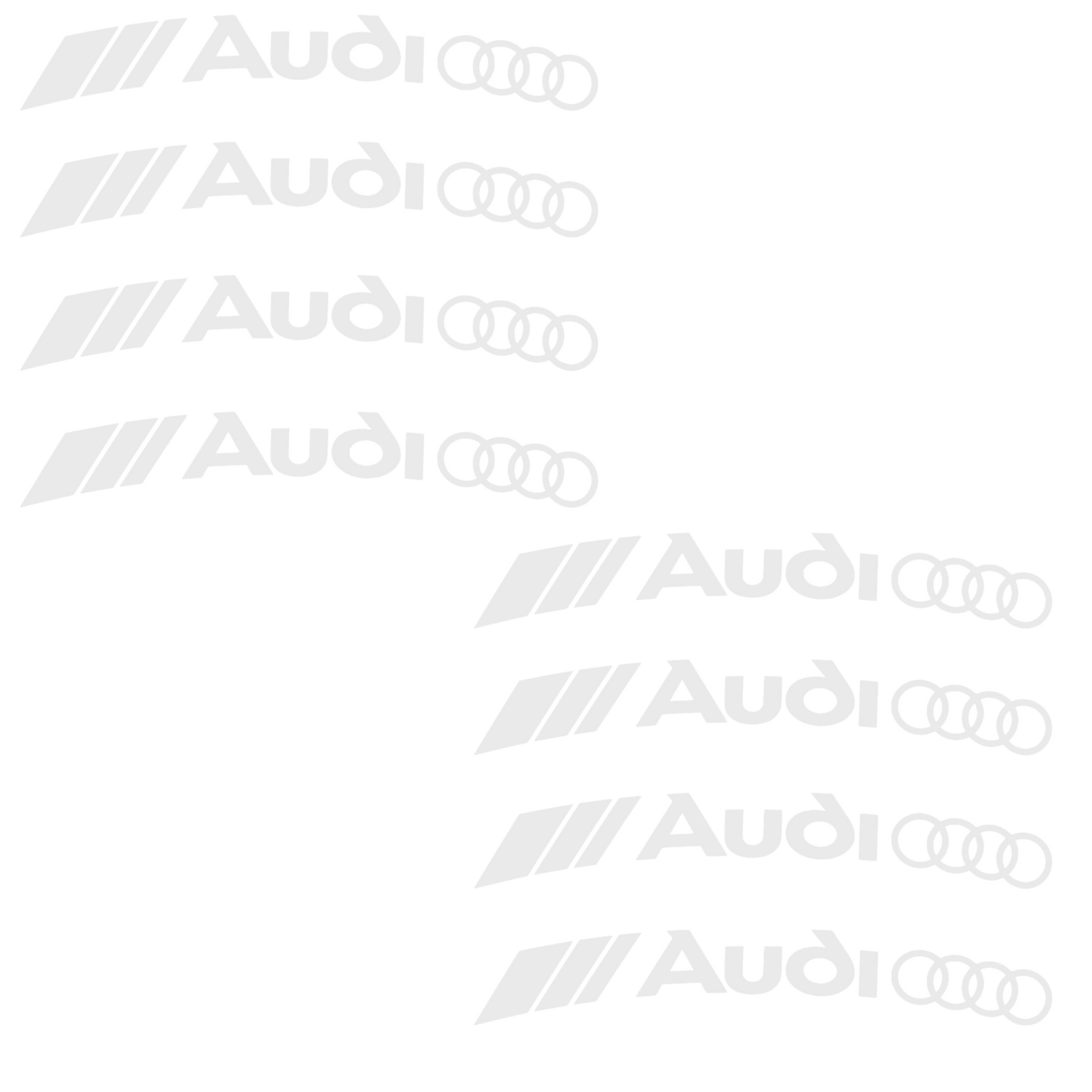 Set 8 stickere auto tuning pentru Audi RS S-line, pentru jante aliaj, rezistente
